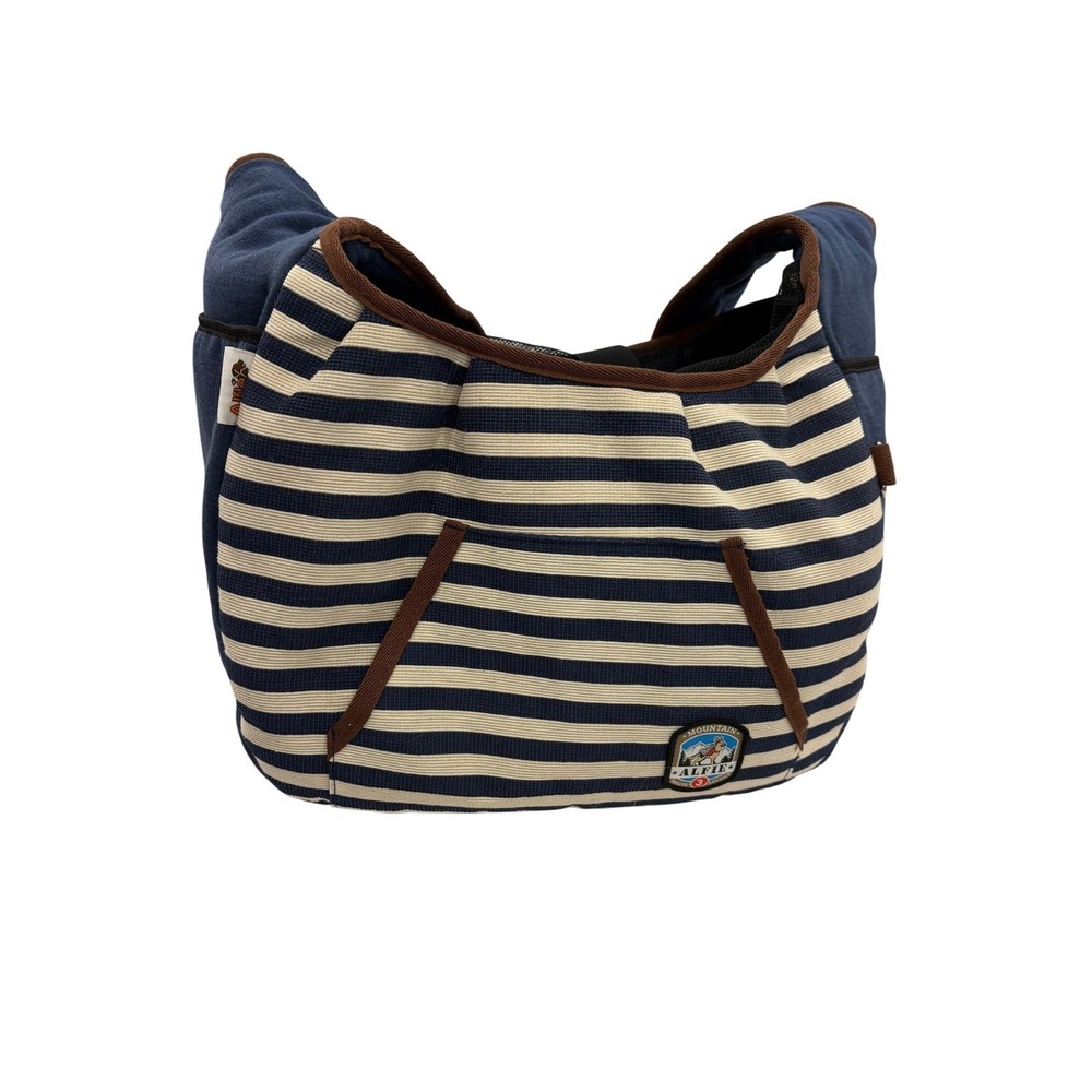 Alfie 3 Pet Sling Carrier Small Unisex Navy Striped Padded Strap Mesh Dog Travel
